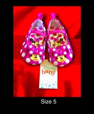 Disney Minnie Mouse baby Shoes: size 5,infant/toddler,bow,pink,glossy,polka dots