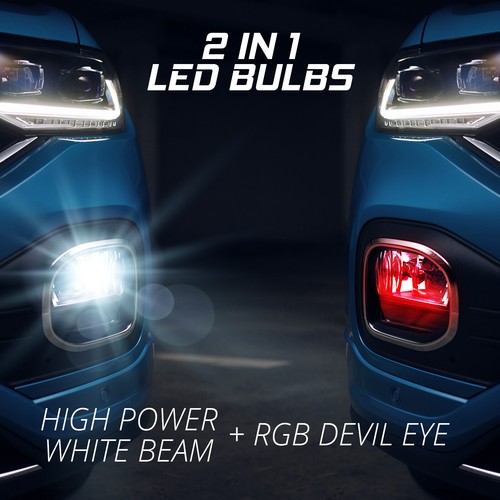9004 2 in1 LED Bulb with Multi-color Devil Eye | XKchrome Smartphone App - Picture 7 of 8