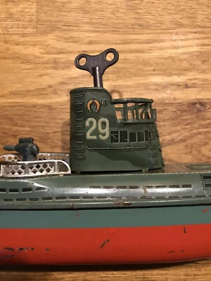 Clef longue de Sous Marin 29 & Avion AD AKC jouet tôle ARNOLD WW2 Ubot Fleugzeug