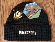 Minecraft Beanie Unisex Knit Bee Black Lined New Hat Snow SKI Snowboard Gamer