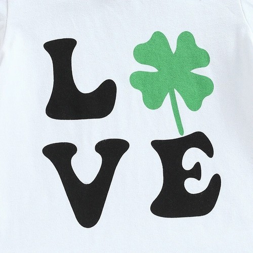 CUTE Boutique St Patrick's Day Shamrock Plaid Ruffle Leggings Girls Outfit Set - Picture 3 of 7