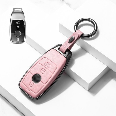 For Mercedes Benz A B G C E S Class Zin Alloy Leather Car Key Shell Case Holder