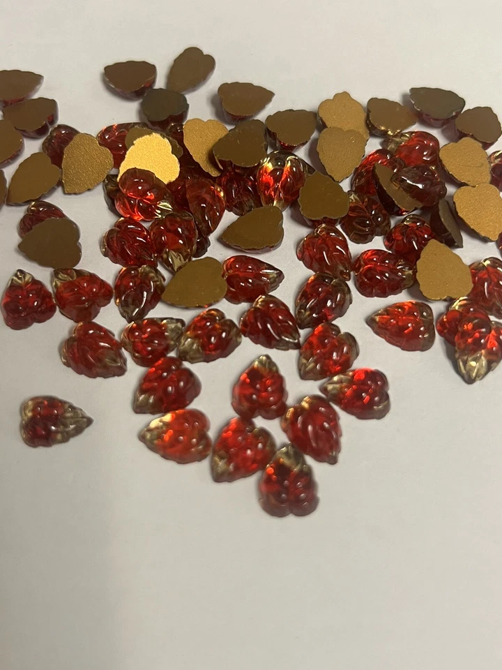 10x6 MM ALEMANIA OCCIDENTAL VINTAGE ROJO/LT TOPACIO AB VIDRIO JOYA HOJA LAMINADA (36 PIEZAS) Foto 2 de 3