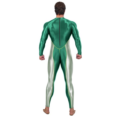 AMORESY Men's Shiny Jumpsuits Tracksuits Cycling Tights Overalls Activewear Sets - Picture 19 of 32