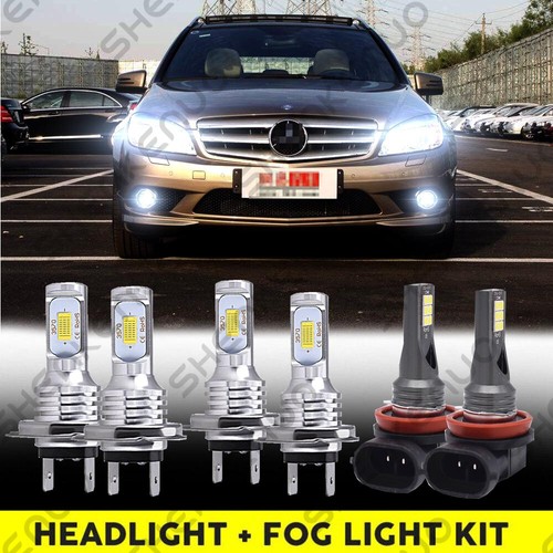 For Mercedes Benz C300 C350 2008 2009 2010 Front LED Headlight + Fog