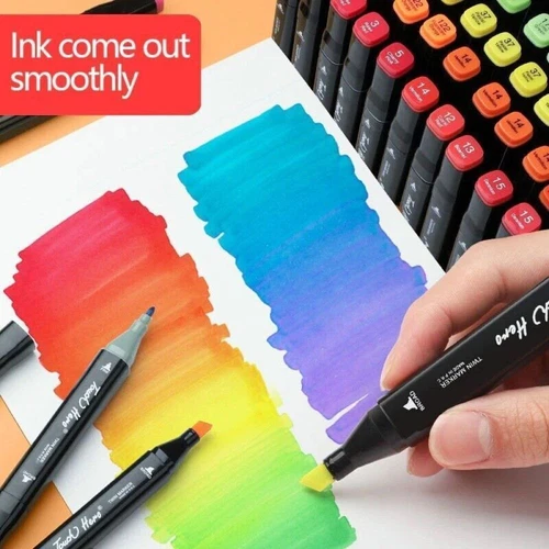 60 Color Marker Copic Pen Dual Headed Graphic Artist Sketch TOUCH Markers Set - Picture 3 of 16