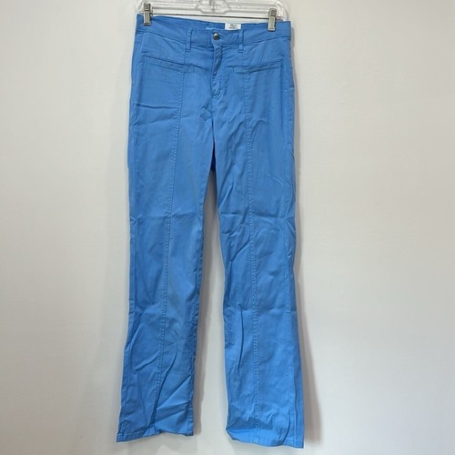 J Mclaughlin Womens Emmie Jean 4 Blue Straight Cotton Tencel Pants Front Seam - Picture 2 of 6