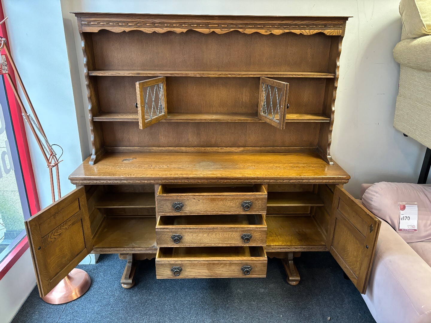 Antique Old Charm Solid Oak Welsh Dresser CS BA5 eBay