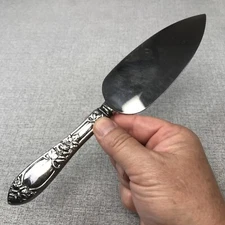 Vintage Thorvald Marthinsen 830 Silver Handle Pastry Server Floral Repousse