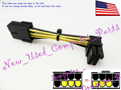  (11mm Tall) Low Profile 90° Right Angle 8-Pin PCI-E Right Angle Adapter Cable 