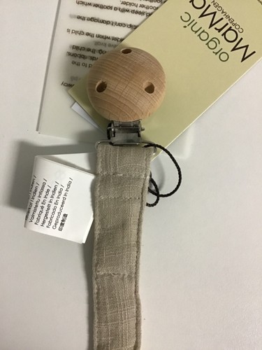 Clip ciuccio mussola bambino design Marmar Copenhagen colore grigio sabbia nuovo - Foto 3 di 4