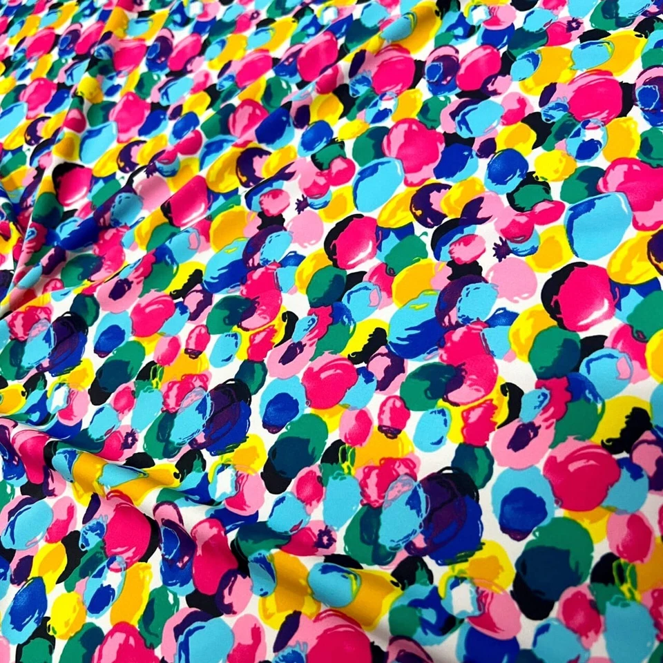 Printed Fabric Splatter Polka Dots Print 4 Way Stretch Swimsuit Spandex By Yard - Image 2 of 4