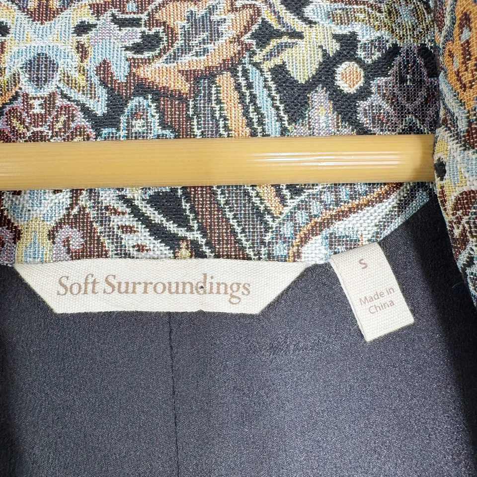 Chaqueta metálica Soft Surroundings Venezia Paisley para mujer S marrón Foto 3 de 4