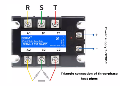 3-fase Solid-state Relais DC Naar AC Geruisloos Anti-schok Betrouwbaar SSR Solid-state Relais 3‑32 VDC Tot 24‑480 VAC (TSR-40DA-H 3-fase Solid-state Relais DC Naar AC Geruisloos Anti-schok Betrouwbaar SSR Solid-state Relais 3‑32 VDC Tot 24‑480 VAC (TSR-40DA-H