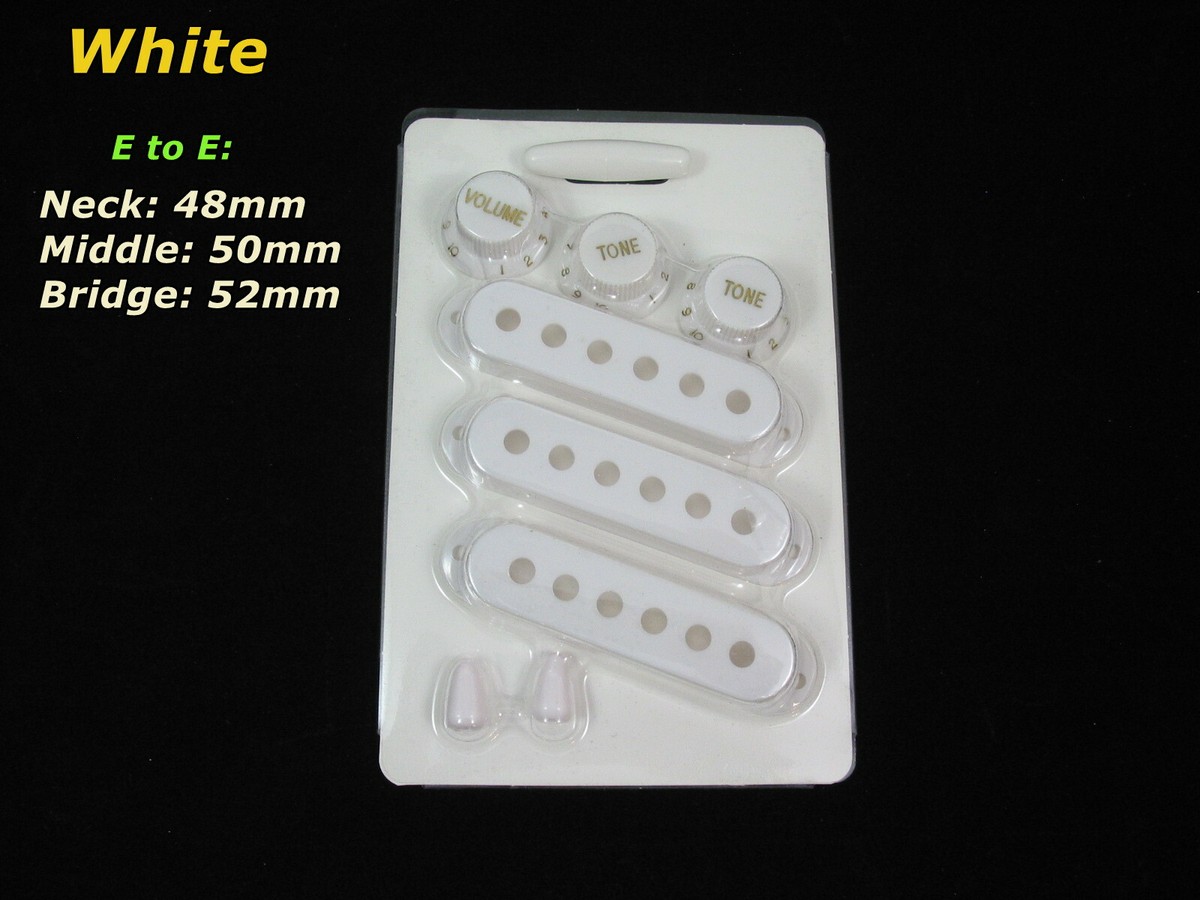 Cover Per Pickup Chitarra Stratocaster - Set 3 Cover, 2 Manopole E Cappuccio Interruttore, Nero - Foto 8