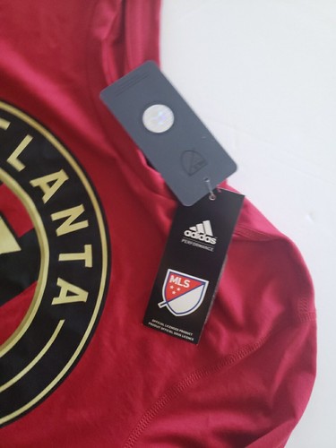 NWT ADIDAS Atlanta United FC MLS Men's Long Sleeve Red Logo T-Shirt Size SMALL - 第 7/8 張圖片