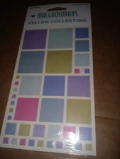 Mrs Grossmans Vellum stickers Color Blocks Squares Cool Colors 3 sheets new