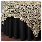 Gold Chemical Lace Sequin Table Overlay 72 x 72 inch Made in USA Wedding Party 