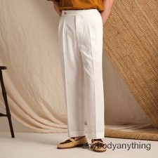 Men Italian Iron-free Lightweight Pants Breathable Double Pleated Casual Trouser