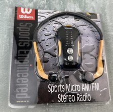 Genuine Wilson WSR2 Black  Yellow Micro Handheld AM/FM Radio With Belt Clip