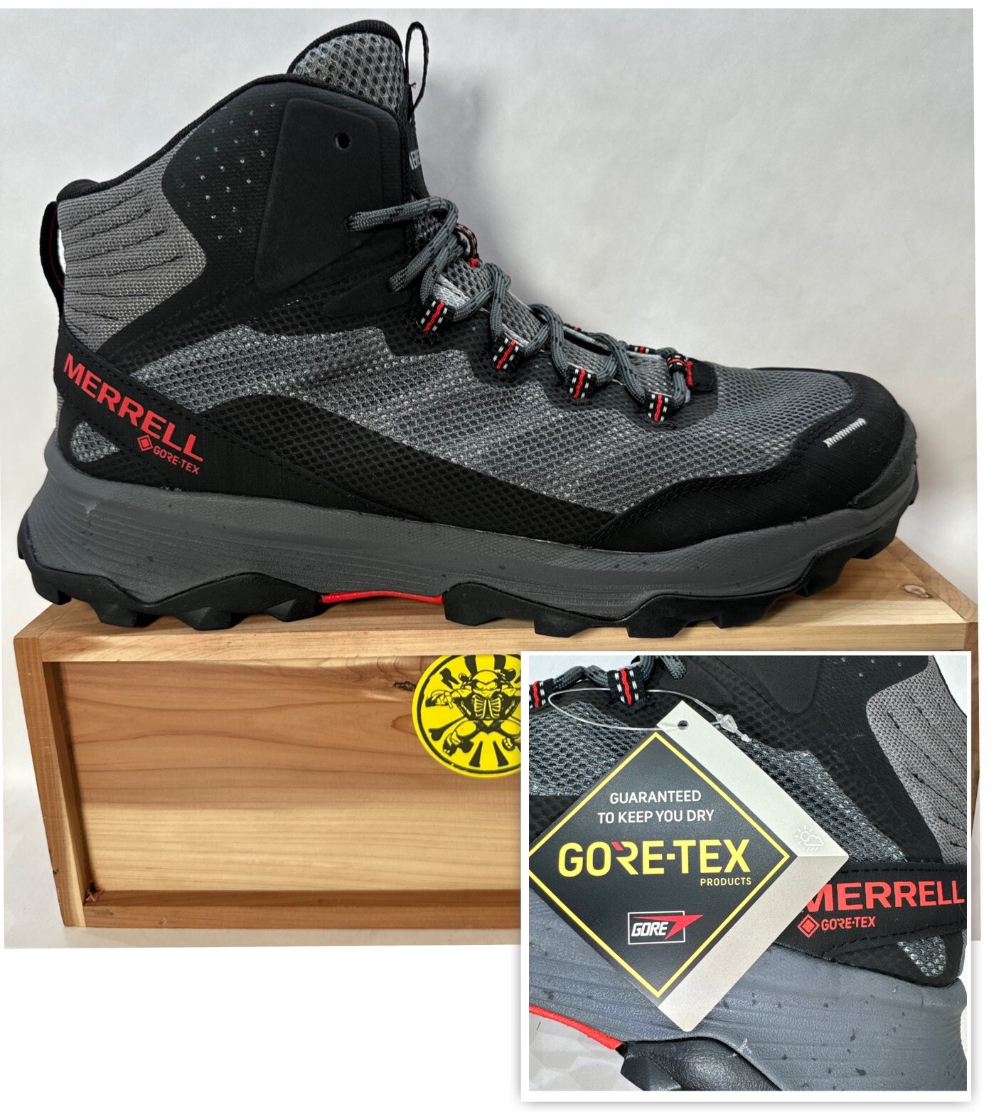 Stivali da trekking Merrell Speed Strike Mid GTX GORE TEX grigi J066871 da uomo taglia 11