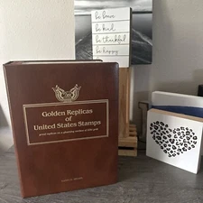 Golden Replicas Of United States Stamps In Album C And 22 Karat Gold Proofs NEW