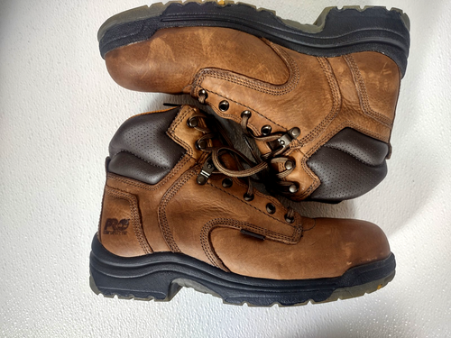 Timberland Pro Titan Safety Toe Work Boots Mens 8.5 Brown Leather Power Fit NICE - Picture 11 of 17