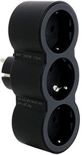 Mehrfachstecker Kontaktadapter 3X Schuko Schw...