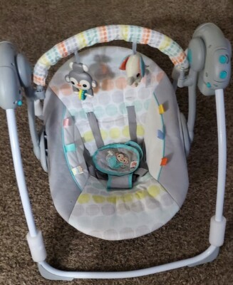 Bright Starts Whimsical Wild Portable Baby Swing 2-Position Recline Automatic