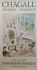 1977 Original Chagall Poster, “Aragon-Malraux”
