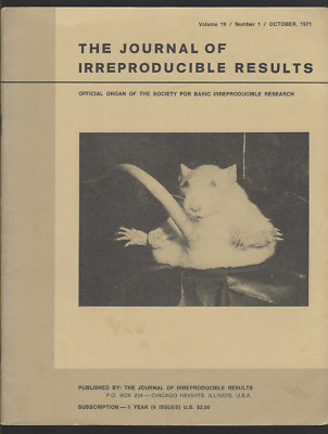 Journal of Irreproducible Results old Oct 1971 Magazine Chemistry Physics Humor