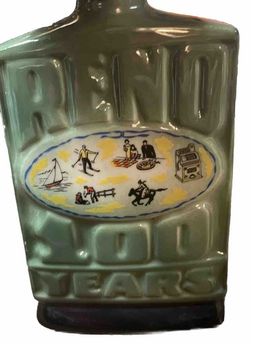 Jim Beam 1968 Reno Nevada 100 Years Biggest Little City Whiskey Decanter Bottle - Picture 4 of 4