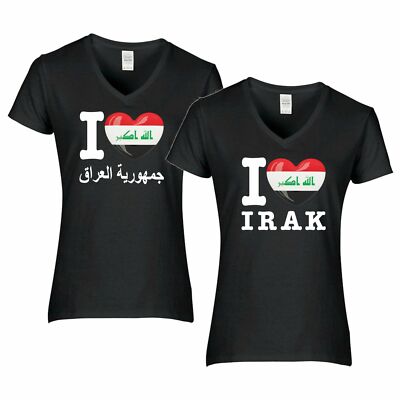 Shirt LOVE IRAK Damen WM Trikot Liebe Herz Land Jersey ASIEN FanShirts4u