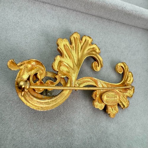 Spilla vintage MIRIAM HASKELL raro design oro perla Gripoa usata Giappone - Foto 7 di 9