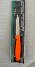 Dexter Russell 3 ½" Orange Sani-Safe Parer Straight Edge Kitchen Knife. 15503