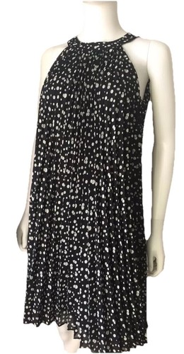 Sangria Kleid Damen Größe 4 schwarz weiß gepunktet transparent adrett dunkel romantisch