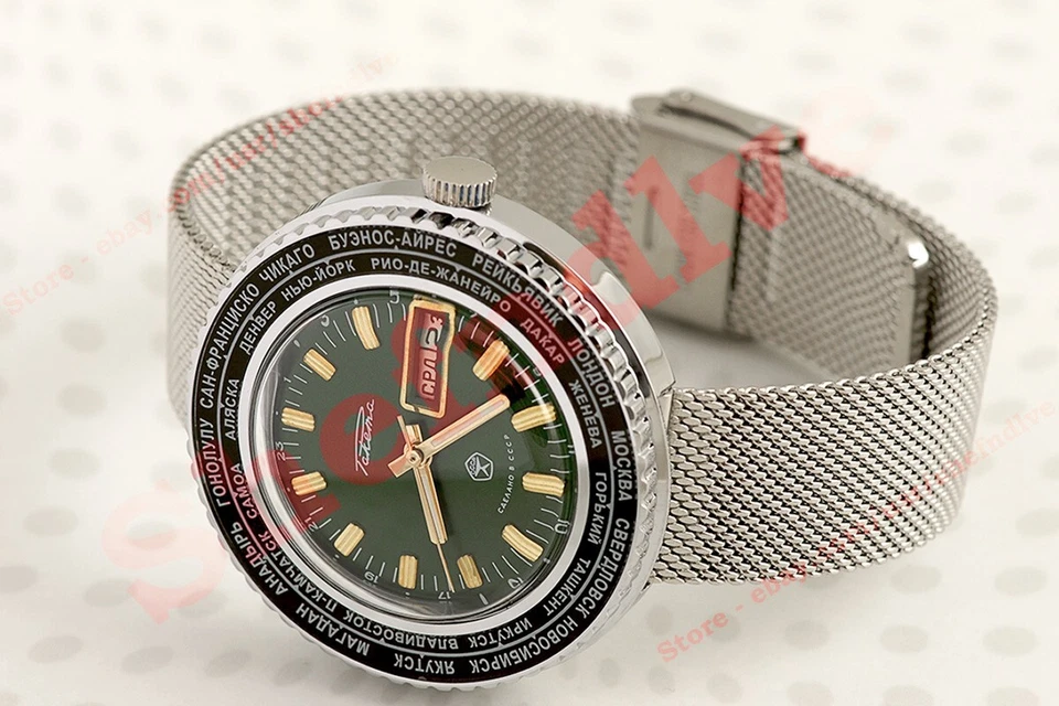 Reloj pulsera ruso URSS stock antiguo Raketa ciudades ciudad Goroda cal. 2628 Vintage Foto 3 de 4