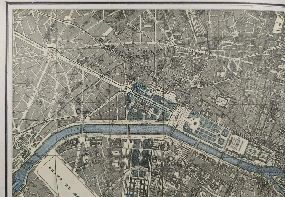 Vintage 1893 PARIS FRANCE Map 22"x14" ~ Old Antique Original PLACE DU TRONE - Image 3 of 4