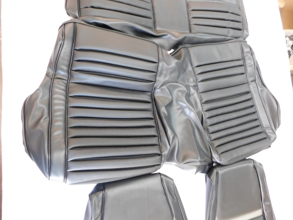 Nova reprodução Capas de assento Ford Mustang Mach 1 1970 dianteiras + traseiras com listras cinza - Imagem 4 de 4