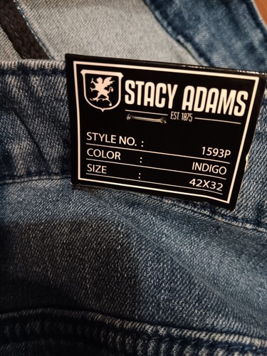 Stacy Adams Men Destructed Distressed Denim Jeans size 42x32 NWT - Picture 10 of 17