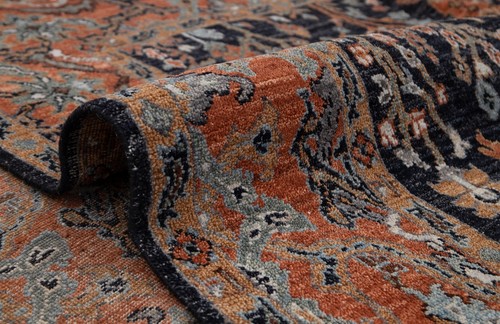 Navy Rust Cypress Tree Fine Quality Weave Soft Wool Hand Knotted Customize Rug - Picture 18 of 18