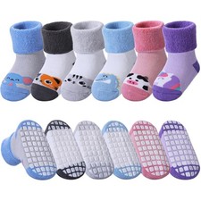 Baby Grips Socks Ages 1-3 Years Animal Print Boys Girls Toddler