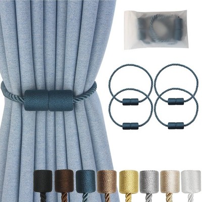 Magnetic Curtain Tiebacks 4 Pack Blue Curtain Rope Tieback Curtain Holders fo...