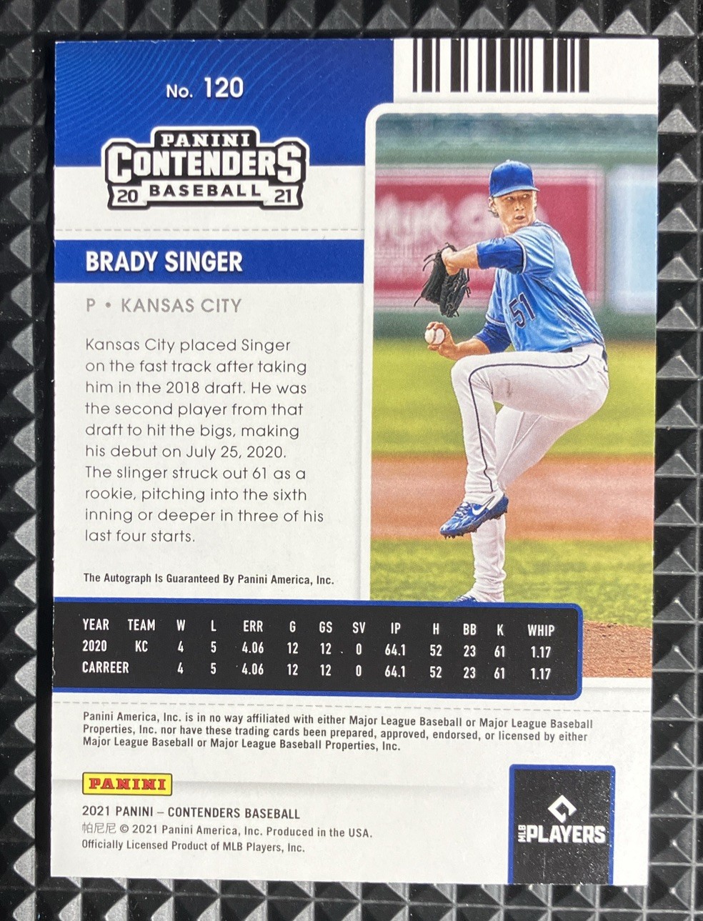 2021 Panini Contenders Brady Singer ROOKIE TICKET RC AUTO #120 Reds Royals view 2