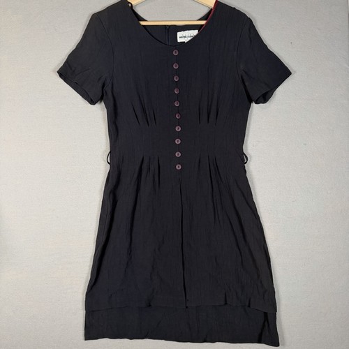 Vintage Wayne Diamond Designs Dress Short Sleeve Button Front Size 11/12 Grunge