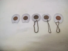 5 Vintage Penny Pennies Cent Encased Coin advertising Cicero Berwyn IL Las Vegas