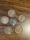 6-Lincoln Wheat Cent Penny 1943 1944 1946 1955 1956D 1958 GOOD LOT
