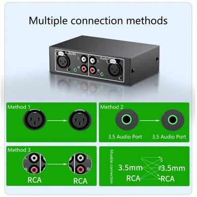 RCAs LR Audios Switches 4 in 1 Out HiFi Stereo Bidirectional Splitter Box for TV