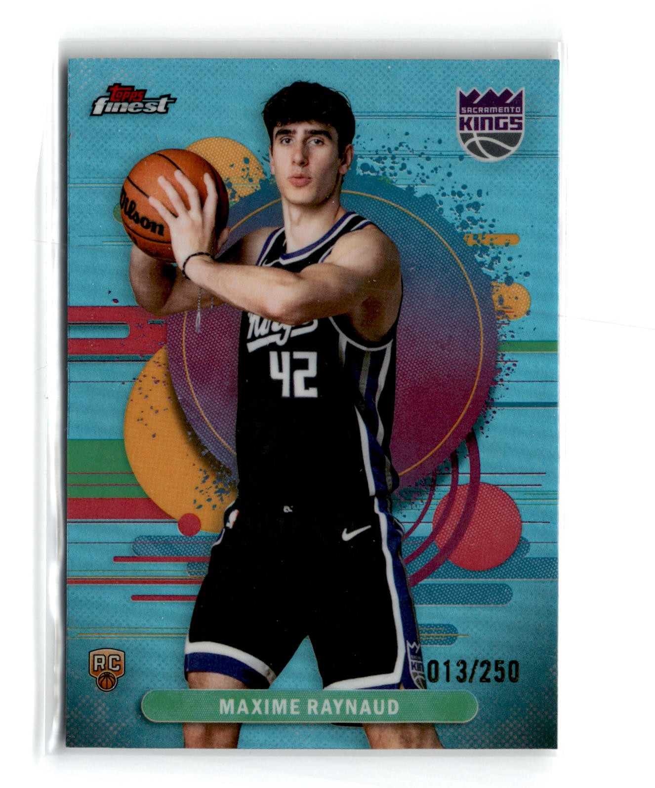 Maxime Raynaud 2025-26 Topps Finest Rookie #132 Sky Blue Refractor /250 Kings