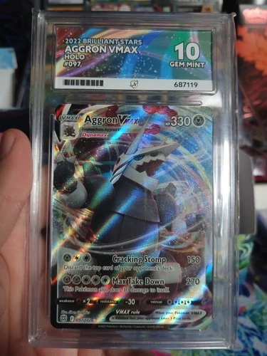 Pokémon TCG Aggron VMAX Ultra Rare Card Brilliant Stars 097/172 Ace 10